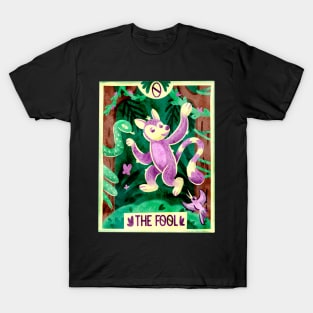 The Fool Lemur Monkey Tarot Card T-Shirt